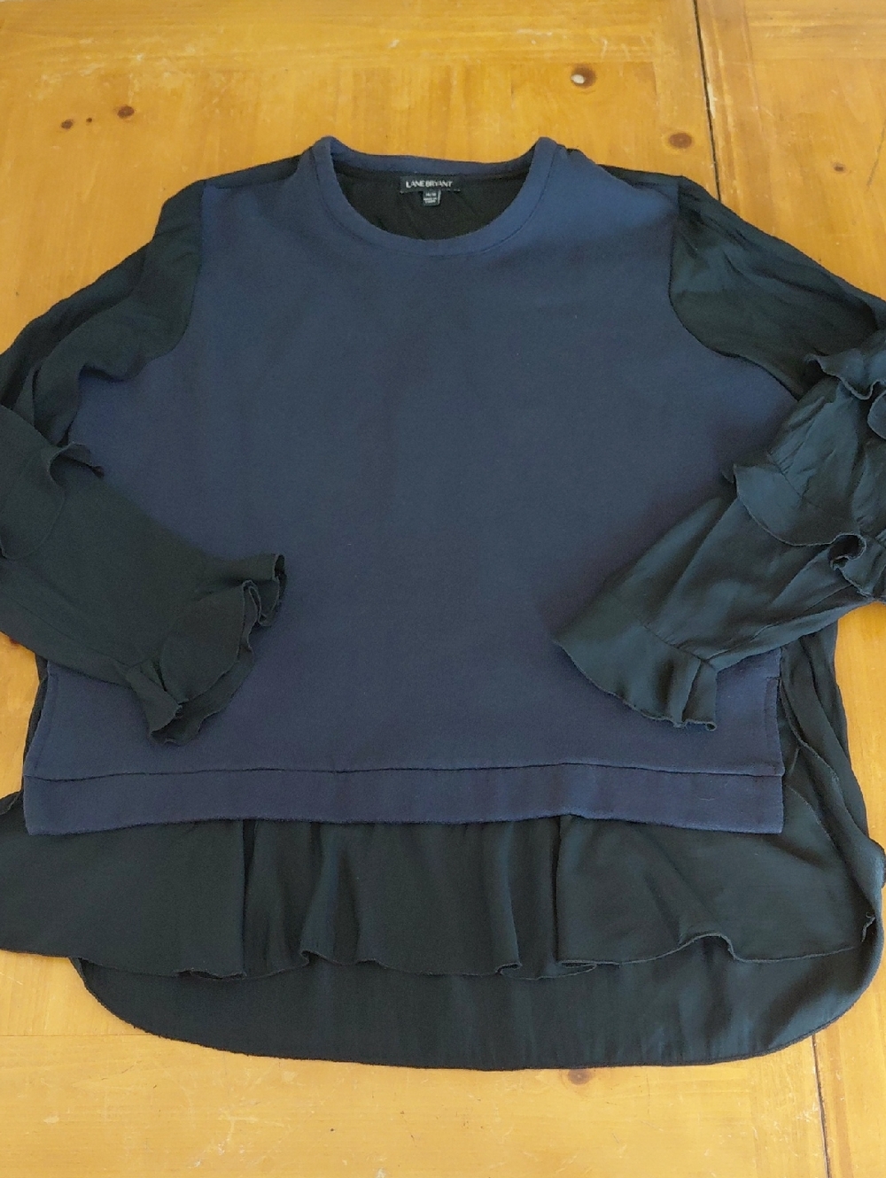 Lane Bryant Navy And Black Layered Top Size  14/16